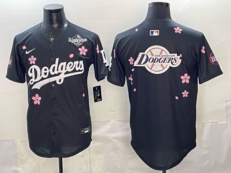 Men Nike 2026 Los Angeles Dodgers Blank Black Sakura Edition Game MLB Jersey 0023